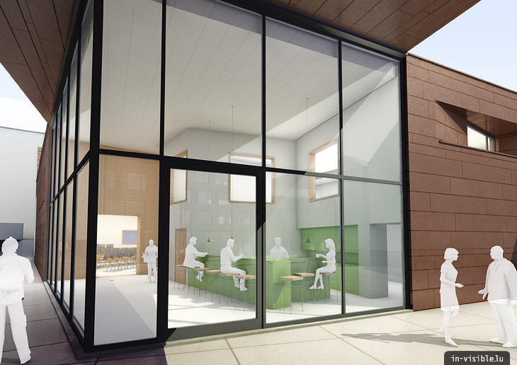 3D architectural visualization & rendering, Rendu de visualisation architecturale en image de synthèse 3D : Bonnevoie