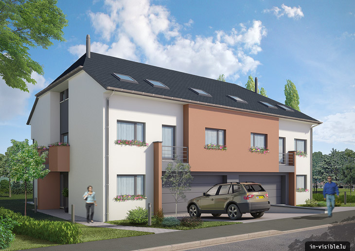 3D architectural visualization & rendering, Rendu de visualisation architecturale en image de synthèse 3D : Helmsange